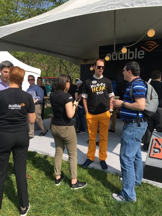Photo: The Audible booth was very busy during the day. Photo Credit: Esther Surden