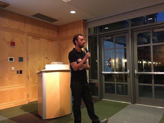 Photo: Ben Bakelaar brought design thinking projects to the Princeton Tech Meetup. Photo Credit: Esther Surden