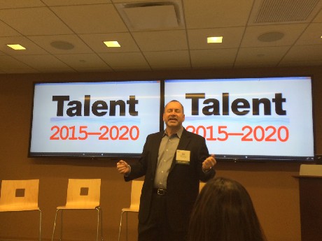 Photo: Bill Jensen spoke about disrupting HR at an NJTC Meeting in January. Photo Credit: Esther Surden
