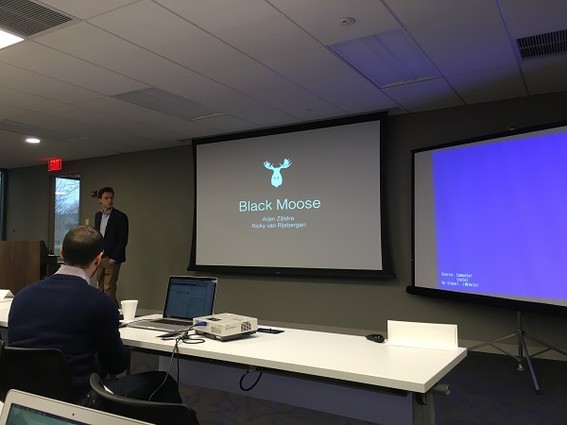 Photo: The team called "Black Moose" from the Technical University of Endhoven begins its presentation. Photo Credit: Esther Surden