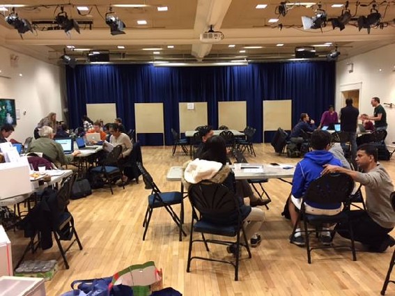 Photo: Teams working at the Code for Princeton Art and Data hackathon Photo Credit: Code for Princeton