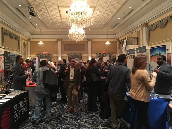Photo: Crowded exhibit space at NJ-GMIS Tech Education Conference 2017. Photo Credit: Esther Surden