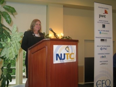 Photo: Eileen Martinson CEO of Sparta Systems delivered the keynote at the NJTC CFO Awards Breakfast in June. Photo Credit: NJTC
