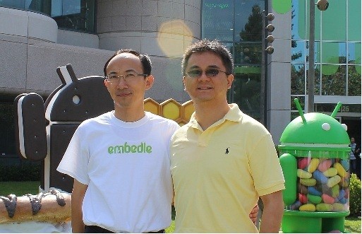 Photo: Embedle cofounders Fei Deng and Daoliang Yang have developed a 