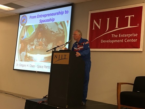 Photo: Dr. Gregory H. Olsen talked about investing and his adventure in space at the NJ EDC Venture Summit. Photo Credit: Esther Surden
