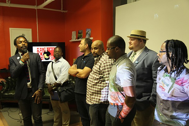 Photo: Isaiah Little introduced the Code for Newark members. Photo Credit: Courtesy =Space