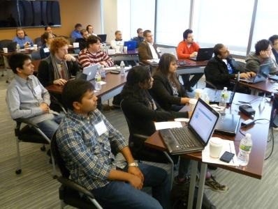 Photo: Students from area colleges participated in a network hackathon at Juniper's OpenLab. Photo Credit: Juniper