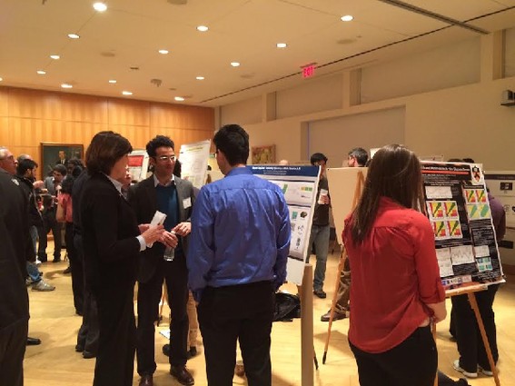 Photo: Networking at the NJEN Poster, Pitches and Prizes event. Photo Credit: Esther Surden