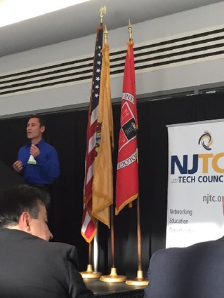 Photo: Paydunk cofounder Mike Marenick at the NJTC IoT conference Photo Credit: Courtesy Paydunk via Twitter