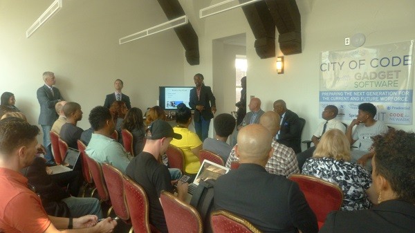 Photo: Seth Wainer and Isaiah Little answer questions. Photo Credit: Courtesy Gadget Software
