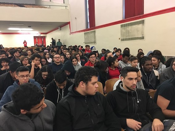 Photo: Packed auditorium at East Side High School in Newark Photo Credit: Esther Surden