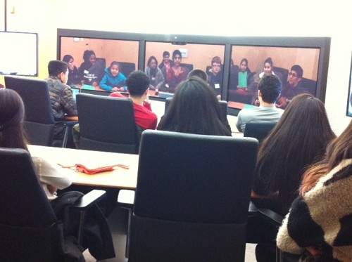 Photo: Students learned about telepresence at the company's Bedminster location. Photo Credit: Ellen Webner, AT&T