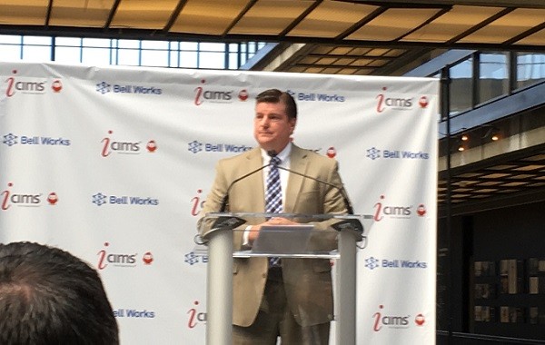 Photo: Tim Lizura of the NJ EDA gives some remarks at the iCIMS lease signing. Photo Credit: Esther Surden