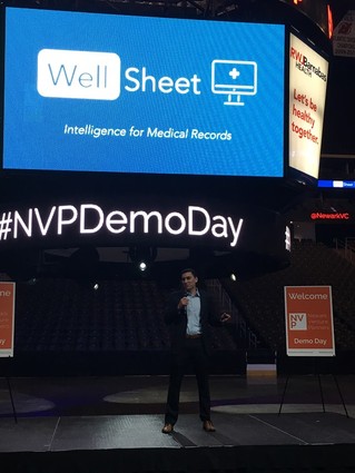 Photo: Craig Limoli, cofounder and CEO of WellSheet, pitched the startup that applies artificial intelligence to the management of medical records. Photo Credit: Esther Surden