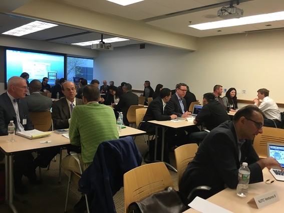 Photo: Startups took advantage of their ten-minute meetings with VCs and angels at the NJ EDA Founders and Funders event. Photo Credit: Esther Surden