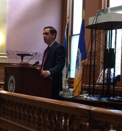 Photo: Mayor Steven Fulop talked about attracting tech startups to Jersey City. Photo Credit: Esther Surden