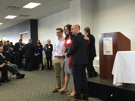 Photo: iVocate receives its award for Best Civic Tech Company. Photo Credit: Esther Surden