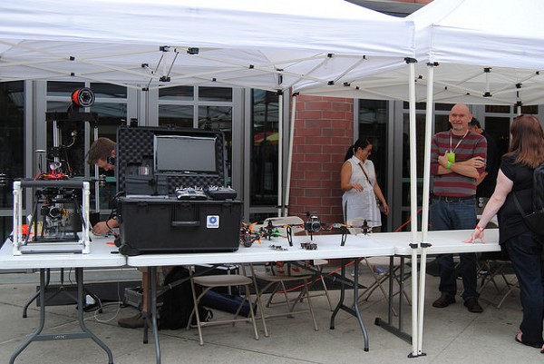 Photo: A mini Maker Faire was set up outside the Princeton Public Library. Photo Credit: Princeton Public Library