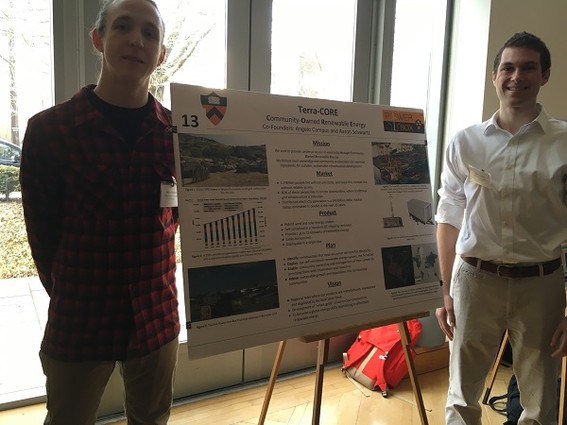 Photo: Terra-CORE founders Angelo Campus and Aaron Schwartz with their poster. Photo Credit: Esther Surden