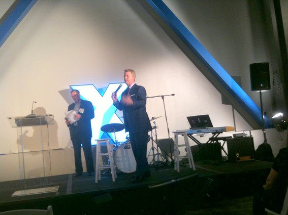 Photo: Phil Simms spoke at the Telx NJR3 grand opening. Photo Credit: Esther Surden
